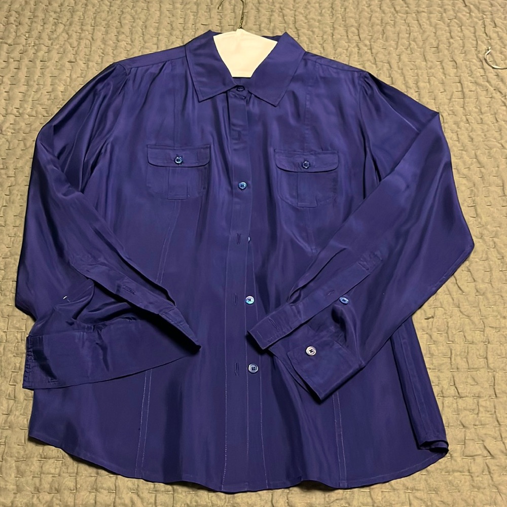 Tommy Bahama Royal blue silk blouse
